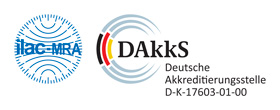 Laboratory, accredited by
the DAkkS according to
DIN EN ISO/IEC 17025.
The accreditation is valid only
for the scope listed in the
annex of the accreditation
certificate D-K-17603-01-00.