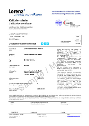 DAkkS Calibration Certificate