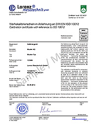 Sample Proprietary Calibration Certificate